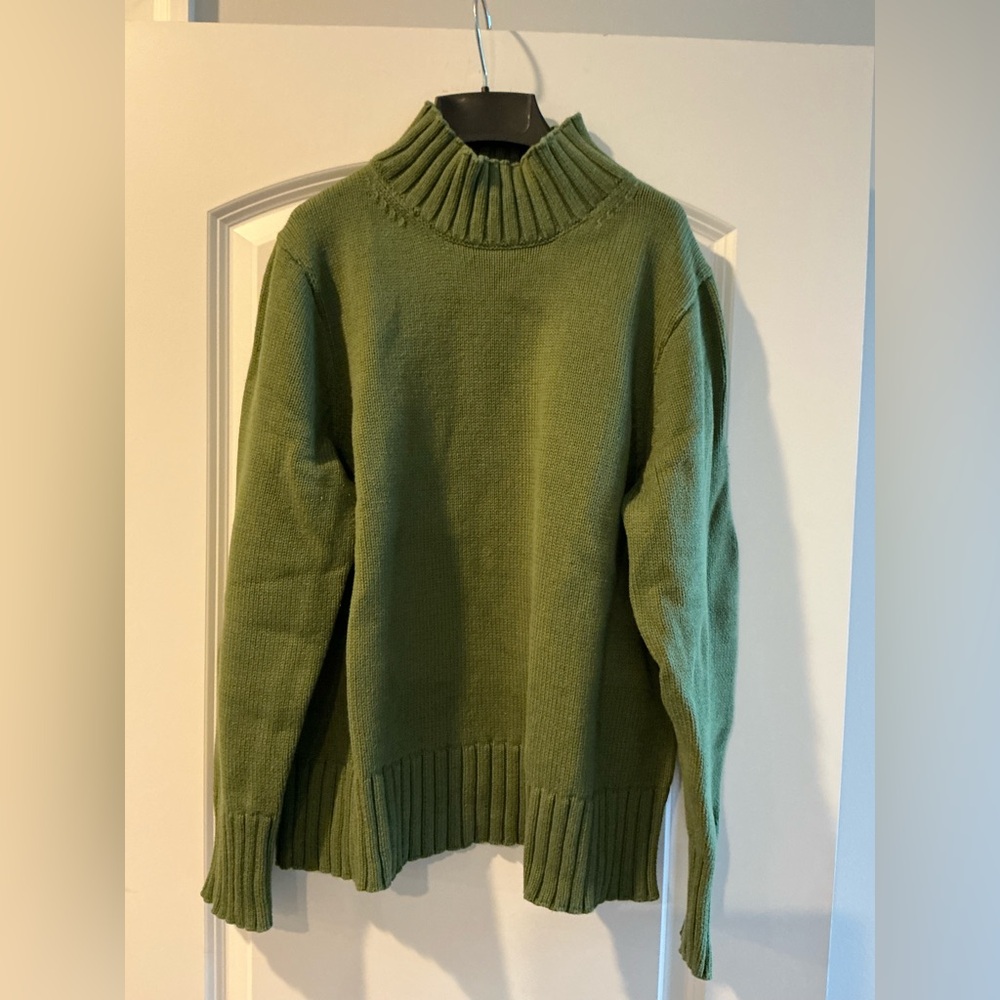 J. Crew Green Turtleneck Sweater